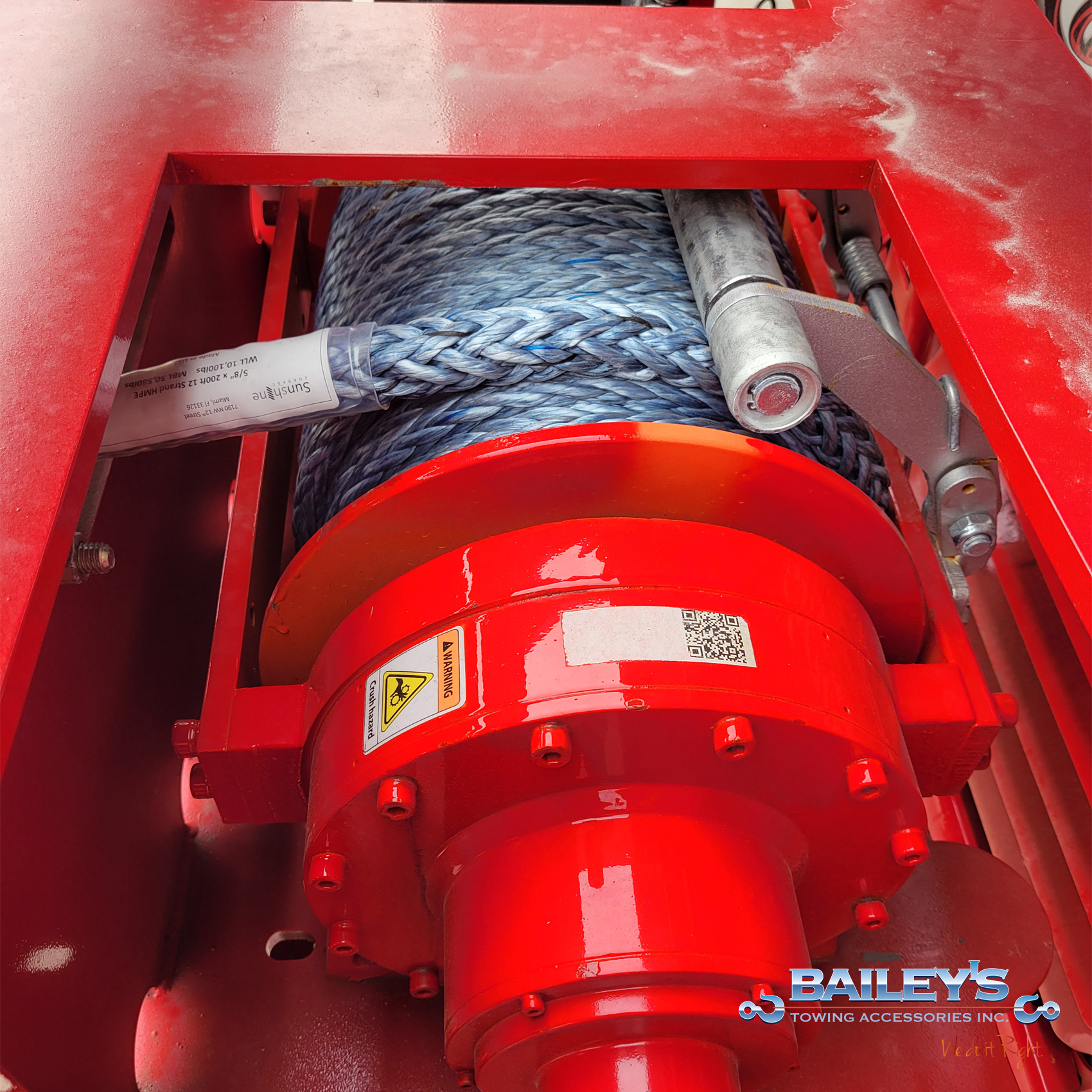 1/2" Synthetic Winchline with AMH Grade 100 3/8" Grey Classic Eye Locking Hook, Choose Your Length - Image 8